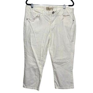 Rewind Womens White Capri Pants Size 15 Cotton Blend